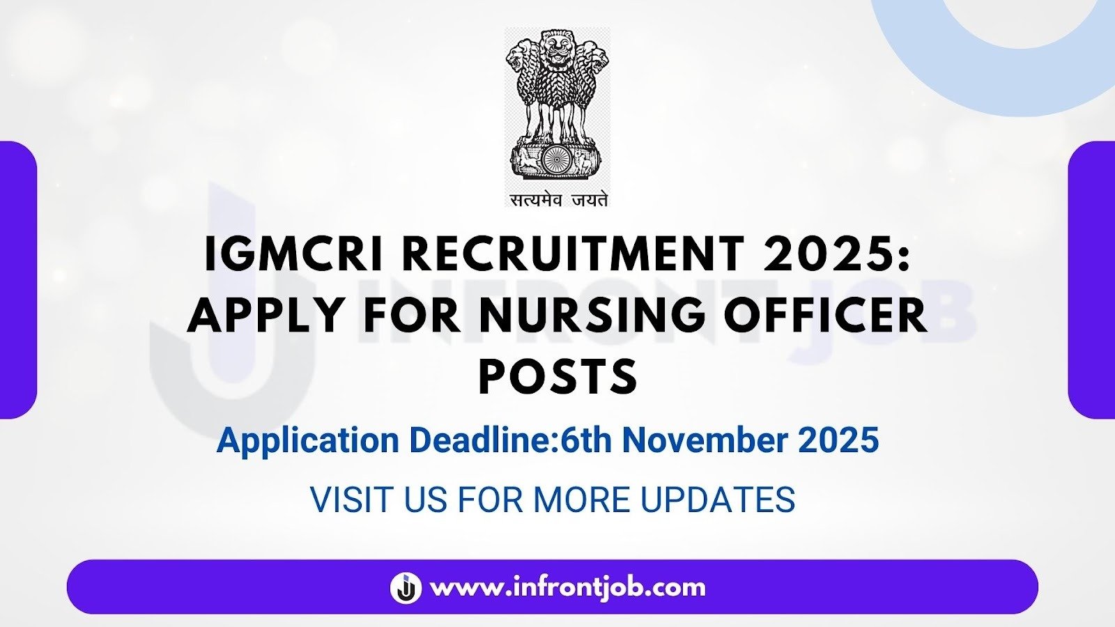 IGMCRI Nursing Officer Recruitment 2025 – Apply for 226 Vacancies