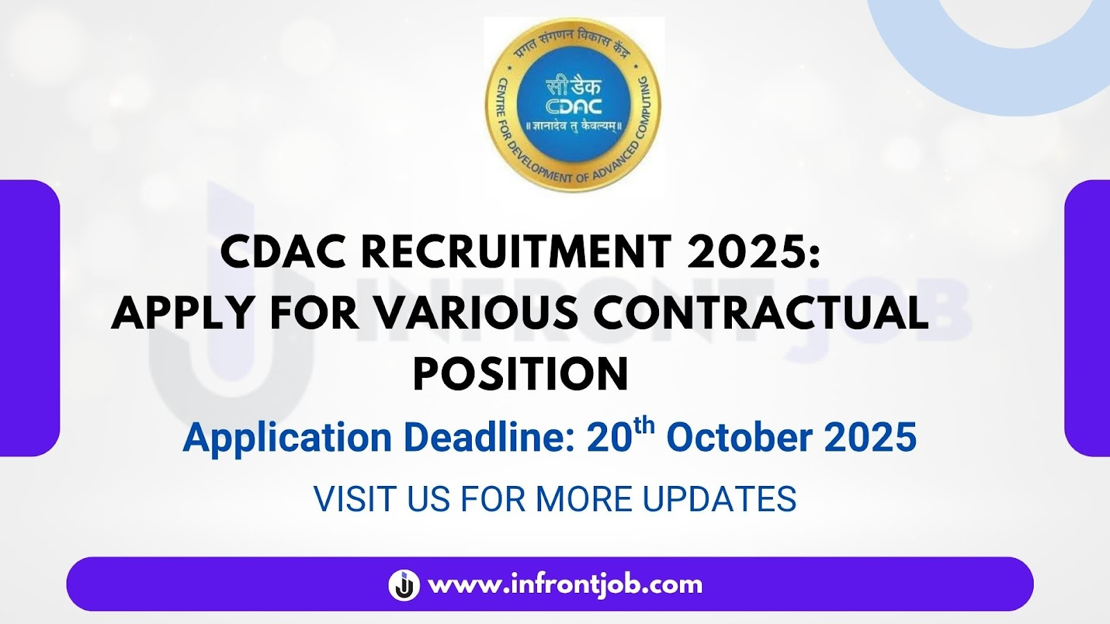 CDAC Contractual Positions Recruitment 2025 - 646 Vacancies