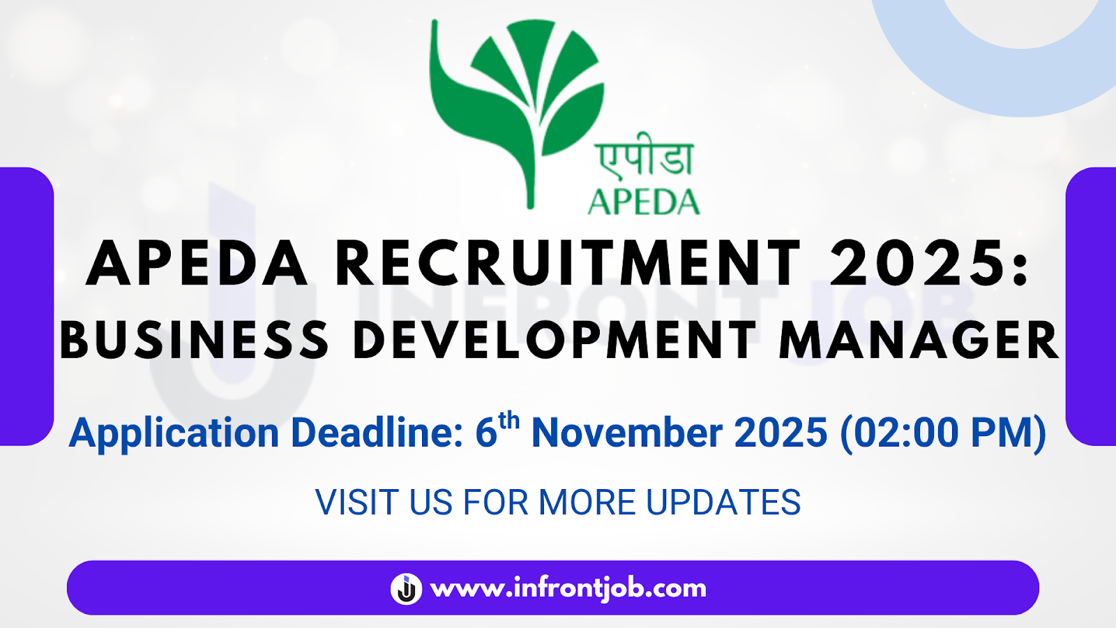 APEDA Business Development Manager Recruitment 2025 – Apply Online