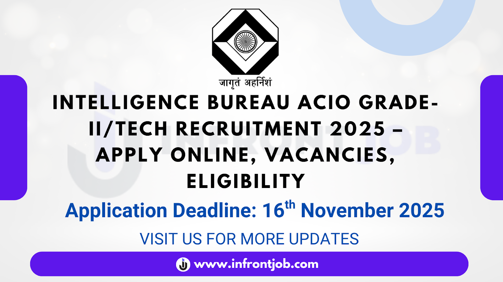 Intelligence Bureau ACIO Grade-II/Tech Recruitment 2025 - 258 Vacancies