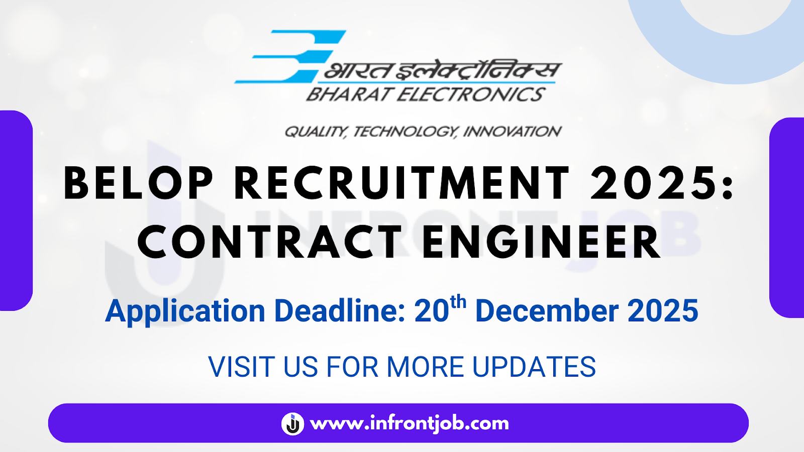 BELOP Contract Engineer Recruitment 2025 – Apply