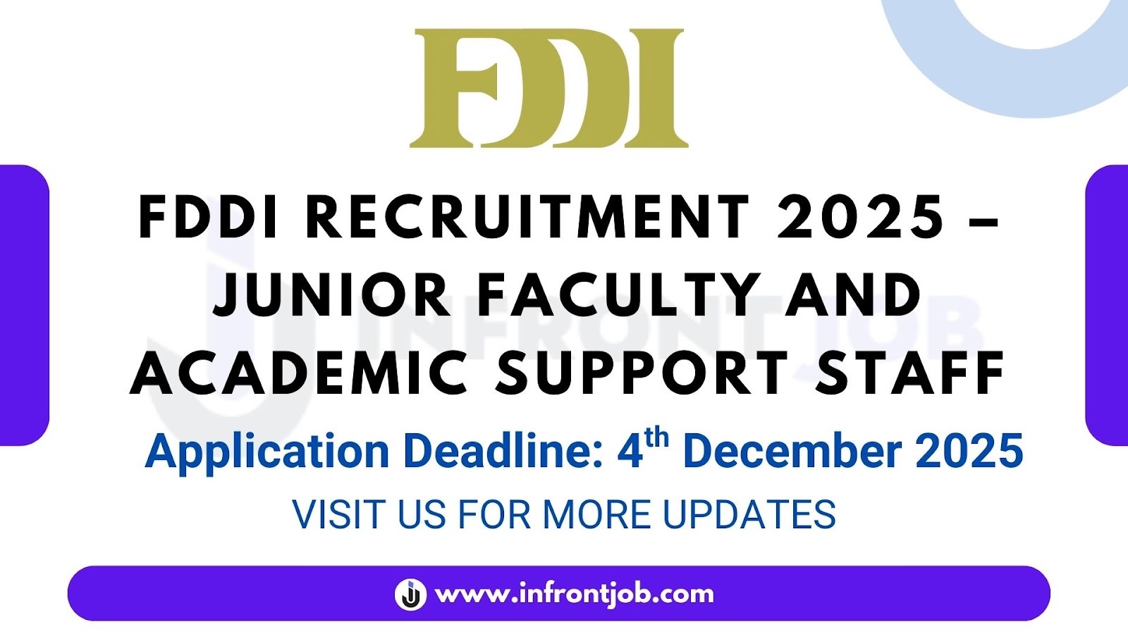 FDDI Junior Faculty and Academic Support Staff Recruitment 2025 – Apply