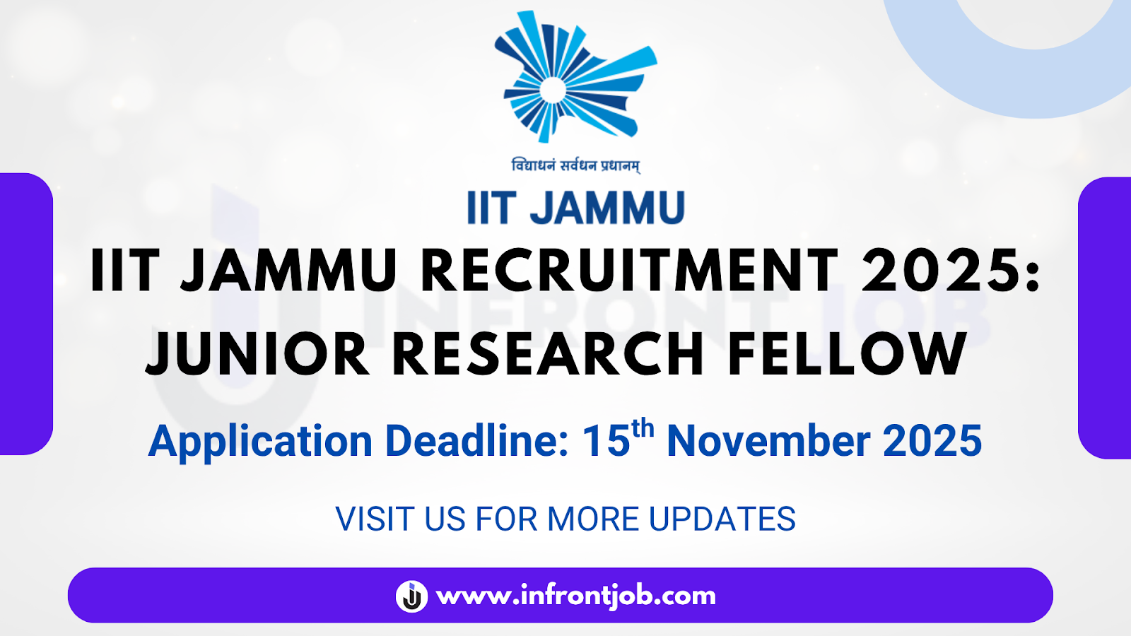 IIT Jammu Junior Research Fellow Recruitment 2025 – Apply Online
