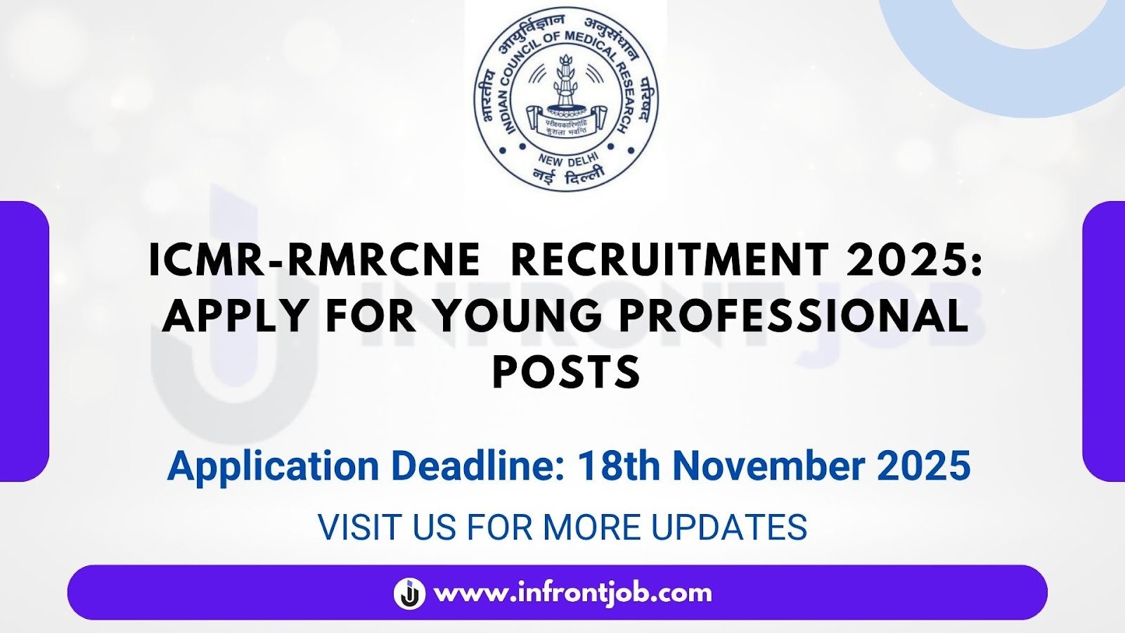 ICMR-RMRCNE Young Professional Recruitment 2025 – Apply