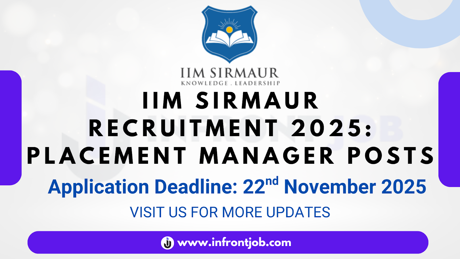 IIM Sirmaur Placement Manager Recruitment 2025 – Apply