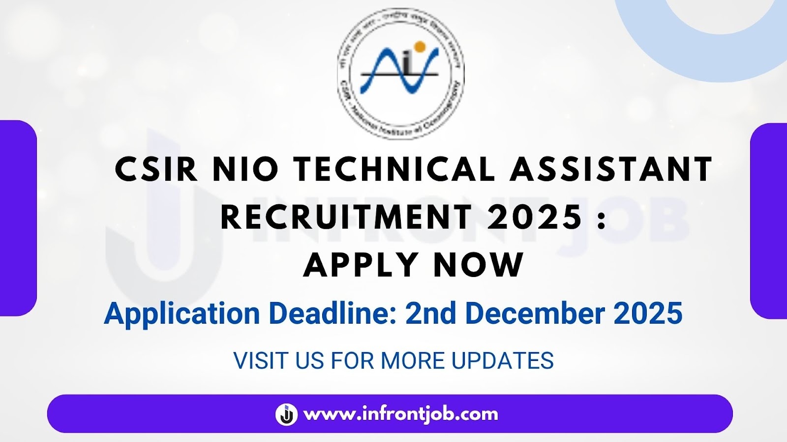 CSIR NIO Technical Assistant Recruitment 2025 – Apply Online