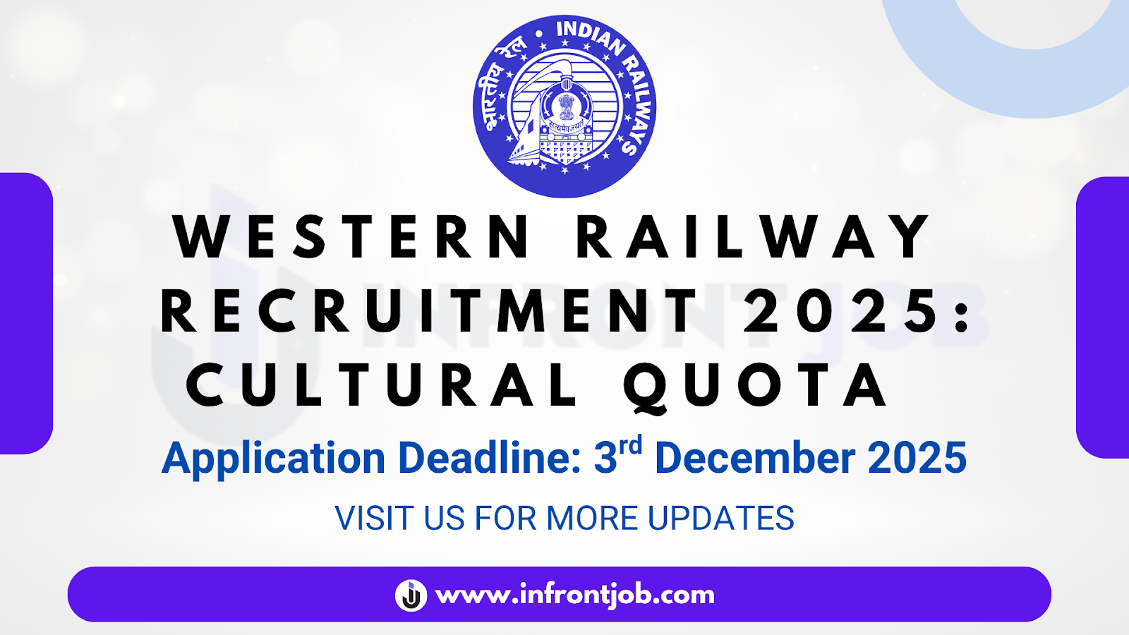 Western Railway Cultural Quota Recruitment 2025 – Apply Online