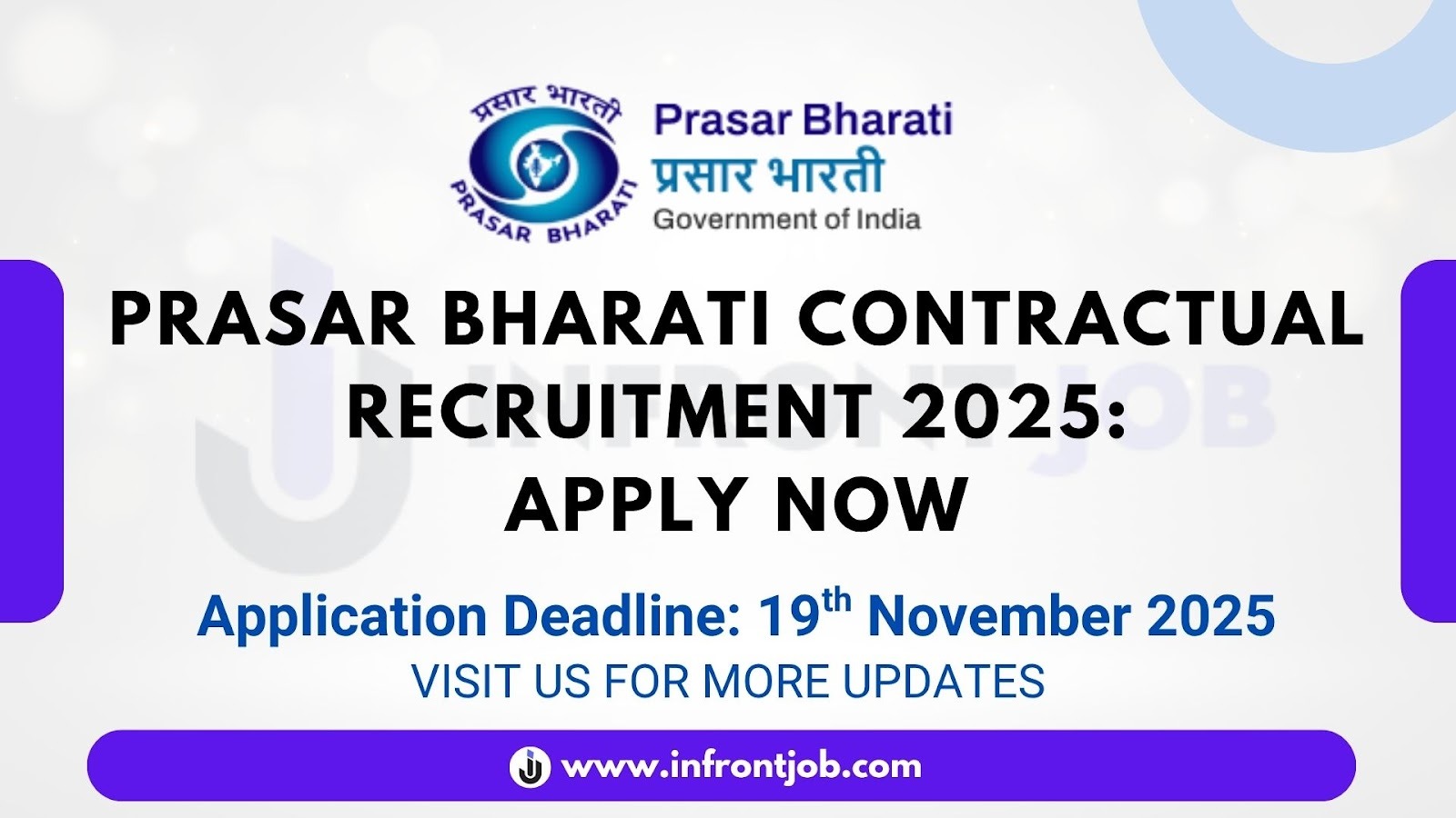 Prasar Bharati Contractual Recruitment 2025 – Apply Online
