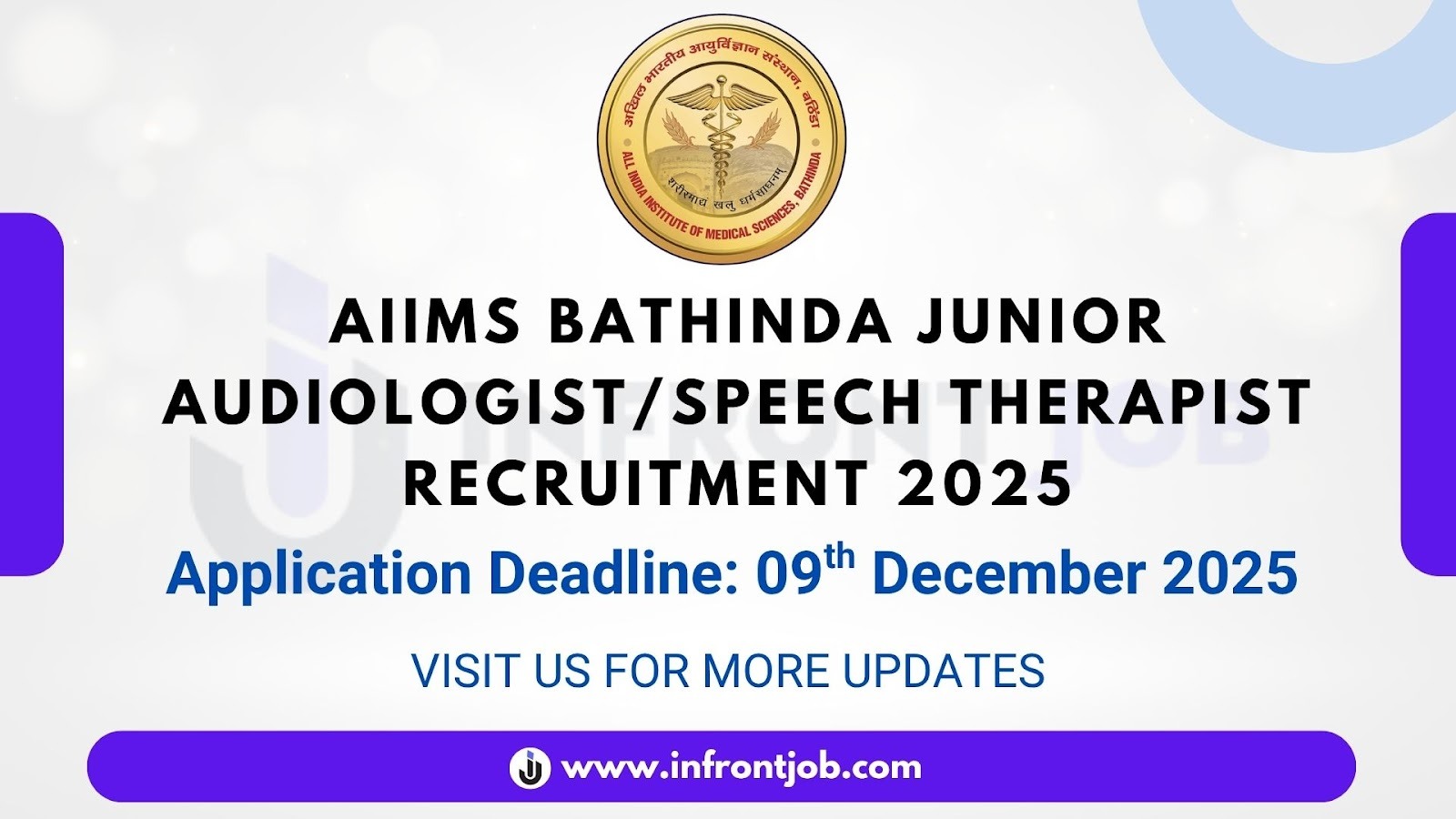 AIIMS Bathinda Junior Audiologist/Speech Therapist Recruitment 2025 – Apply Online