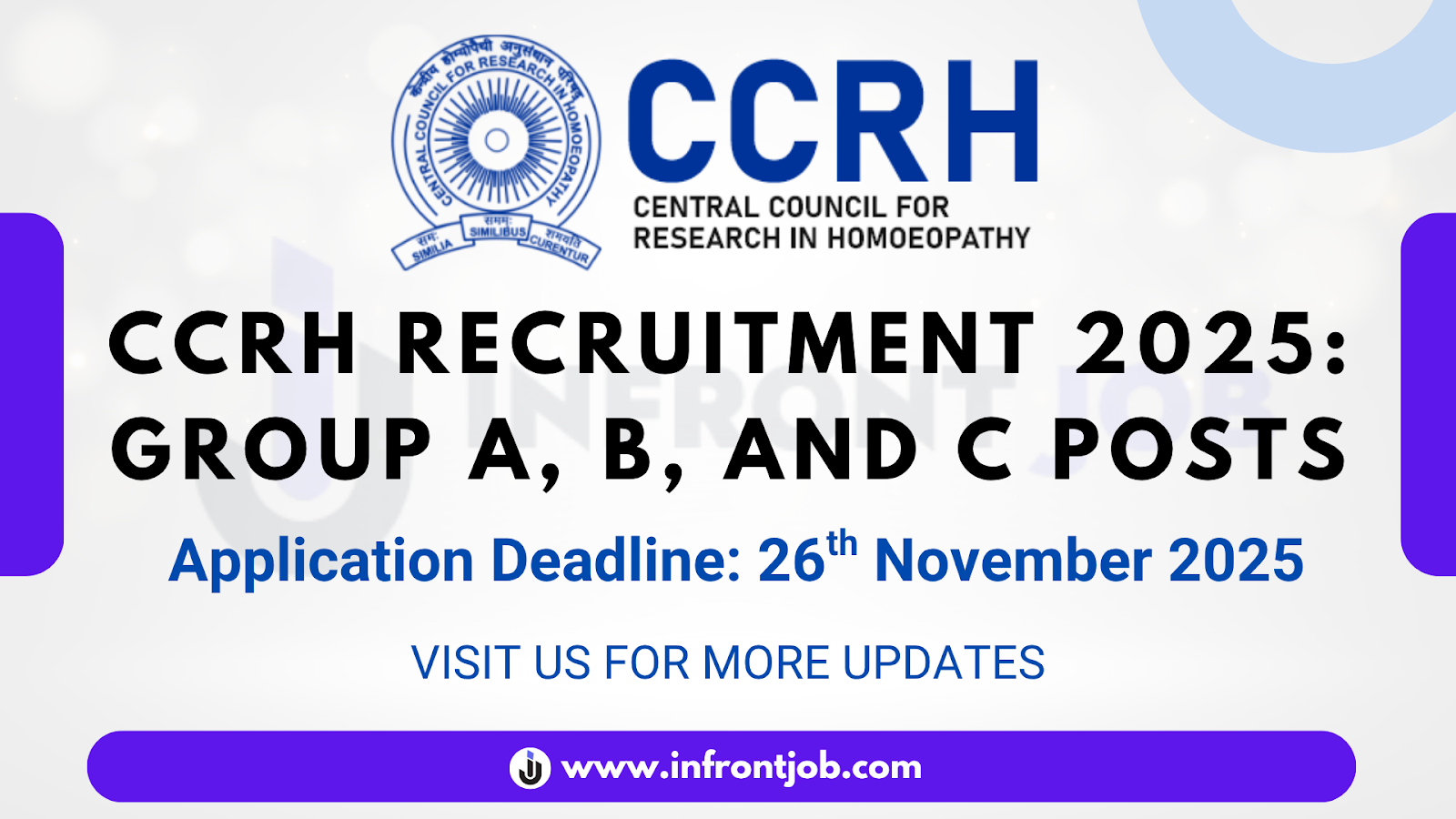 CCRH Various Group A B C Posts Recruitment 2025 – Apply Online