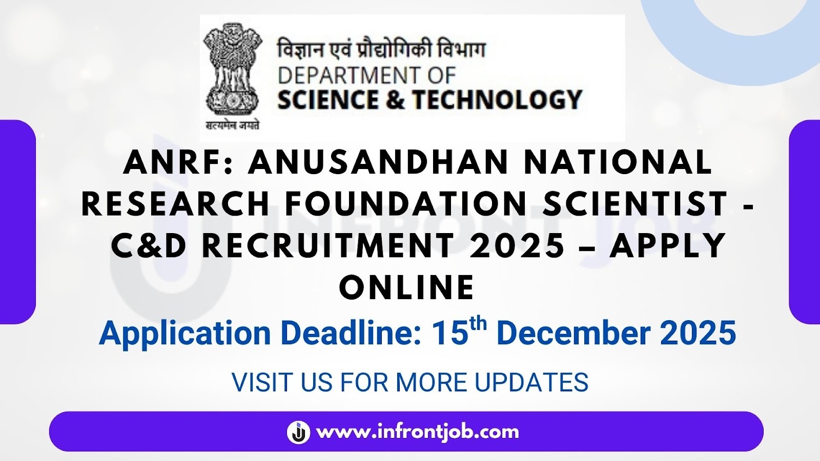 ANRF Scientist Recruitment 2025 – Apply Now