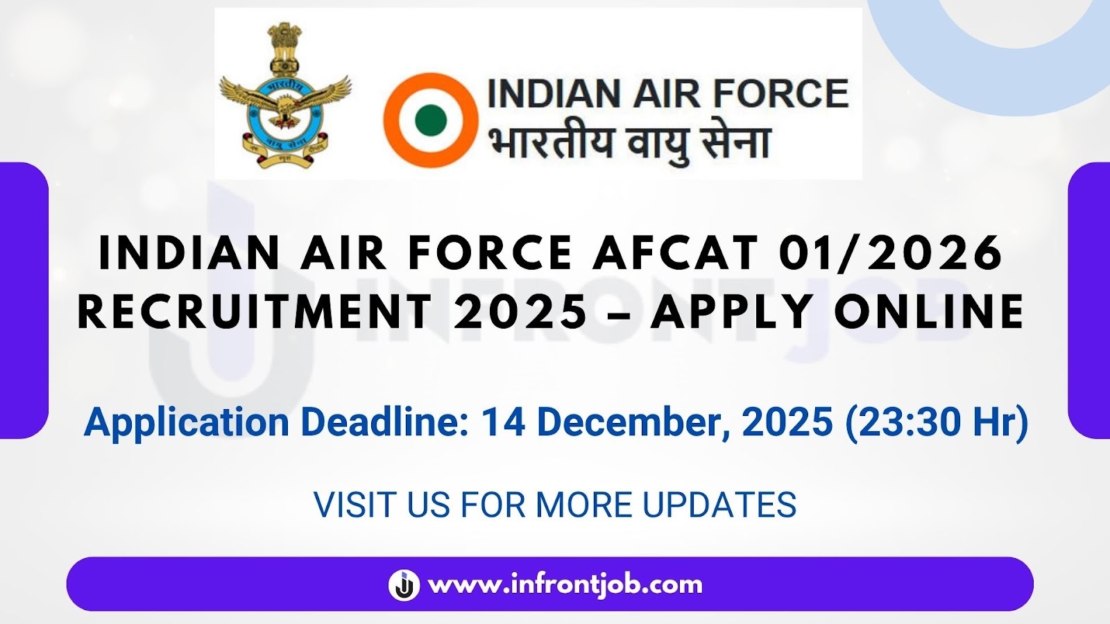 Indian Air Force AFCAT 01/2026 Recruitment – Apply Online