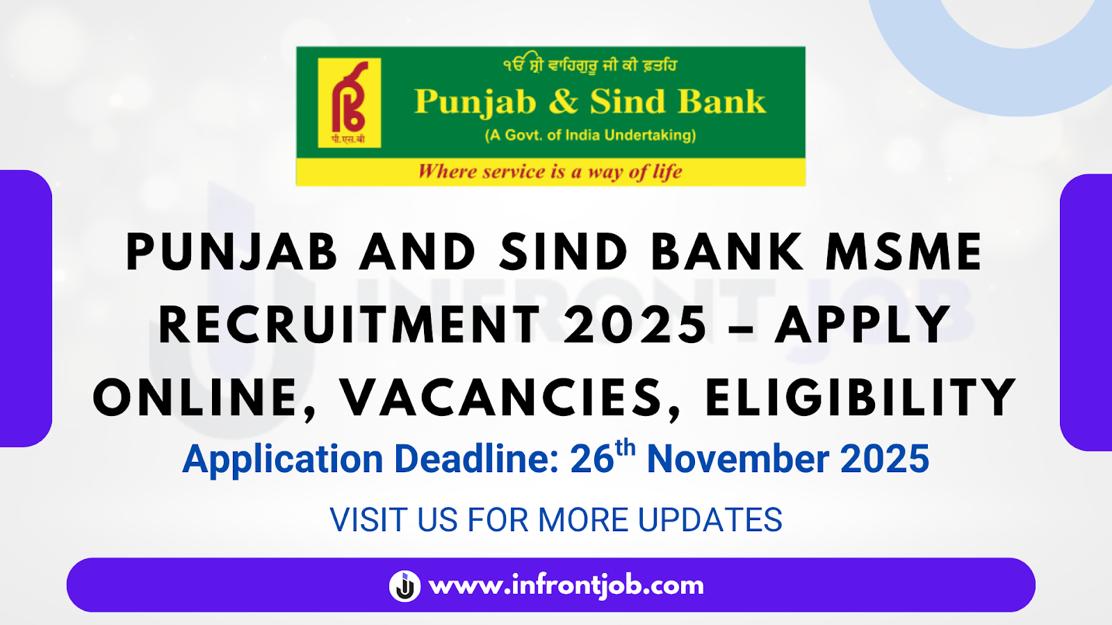 Punjab and Sind Bank MSME Recruitment 2025 – Apply Online