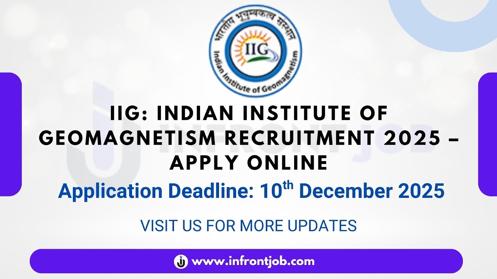 Indian Institute of Geomagnetism Recruitment 2025 – Apply Online