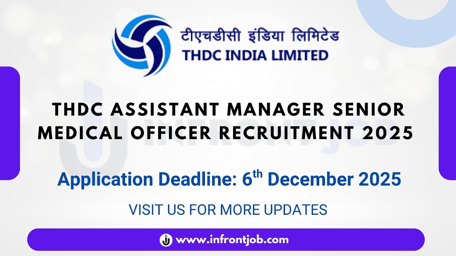 THDC Assistant Manager Senior Medical Officer Recruitment 2025 