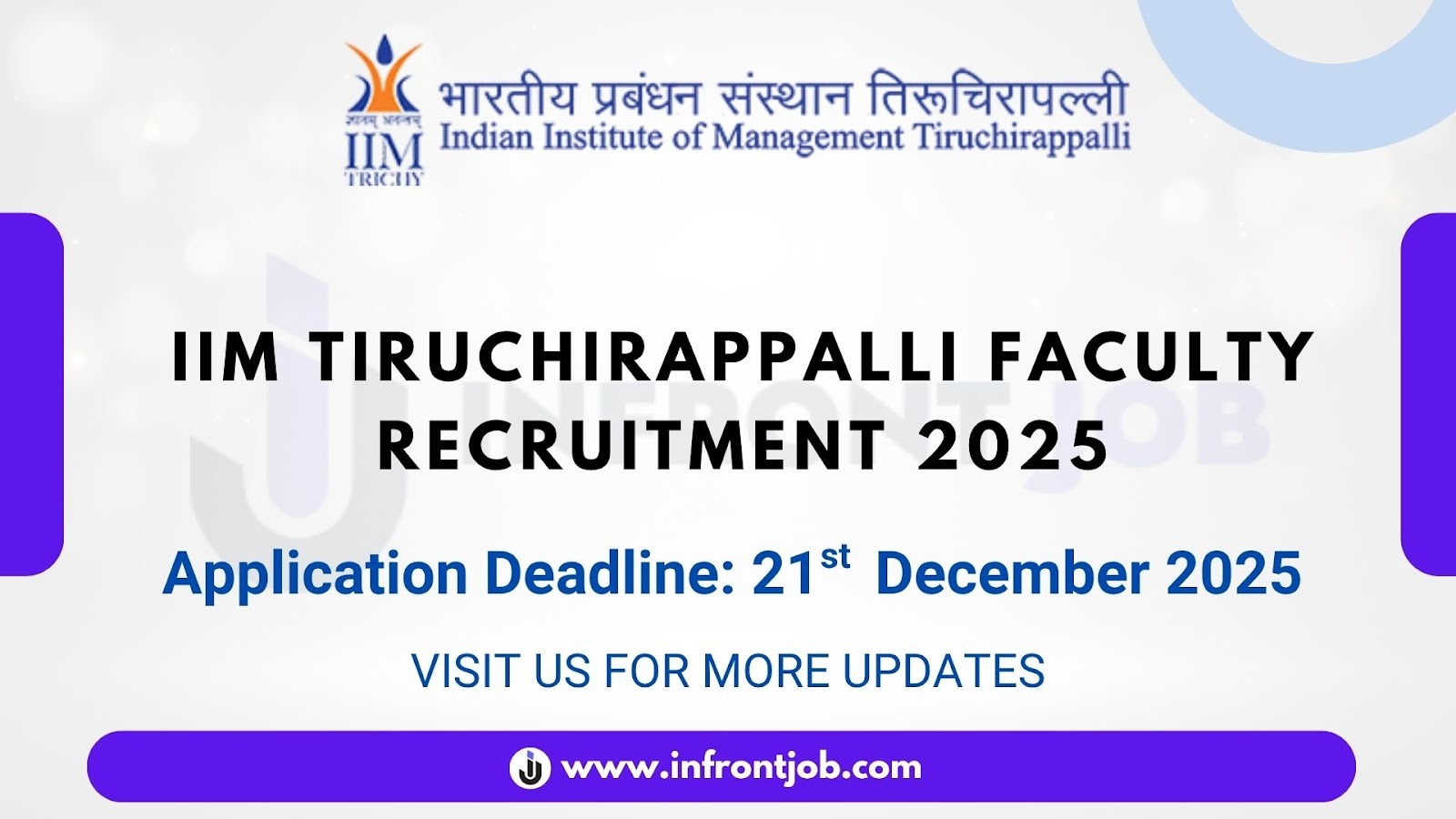 IIM Tiruchirappalli Faculty Recruitment 2025 – Apply Online