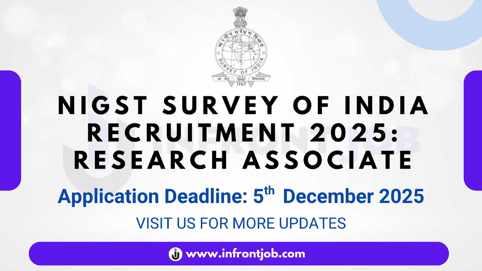 NIGST Survey of India Research Associate Recruitment 2025 – Apply