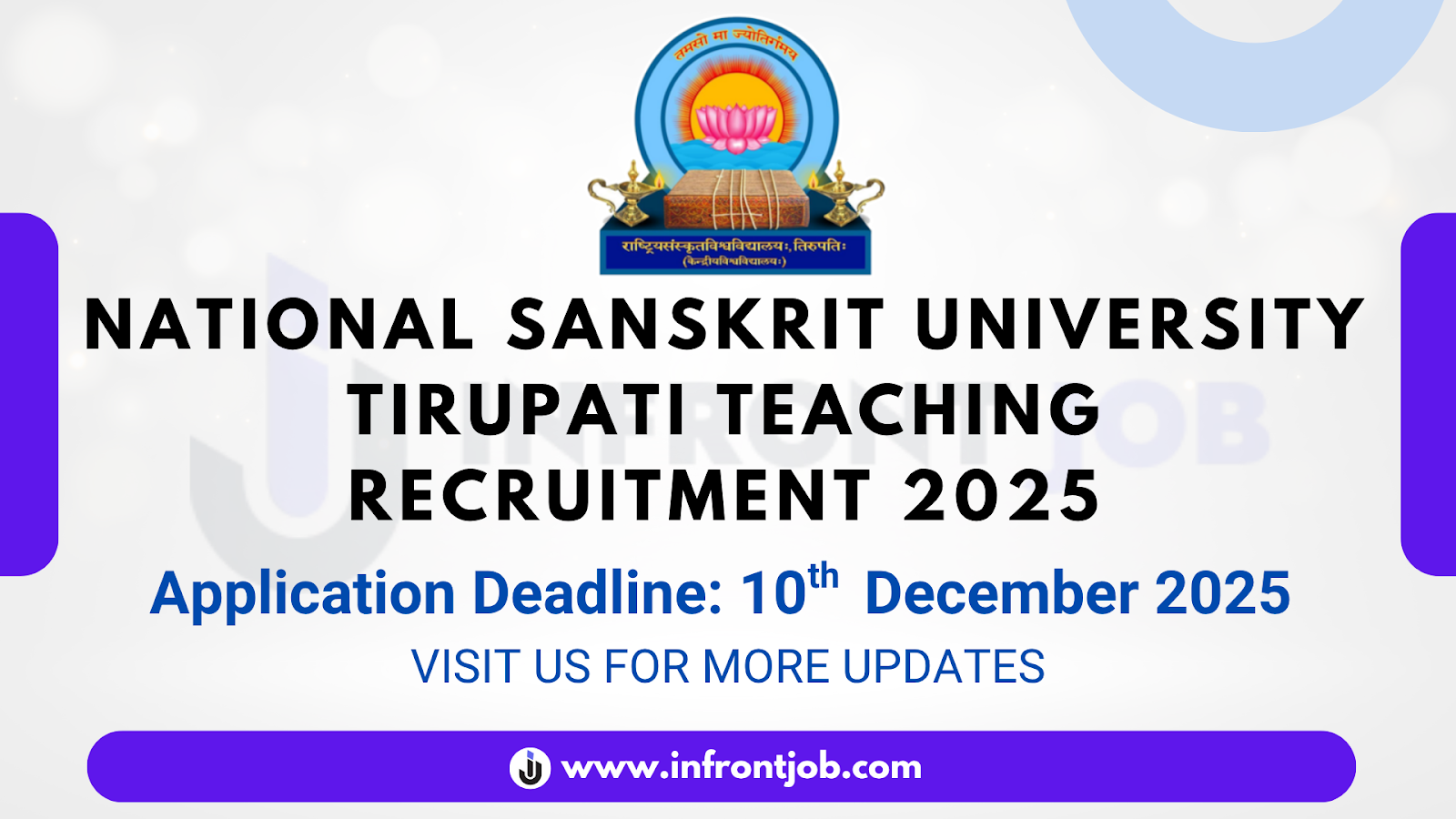 National Sanskrit University Tirupati Faculty Recruitment 2025 – Apply