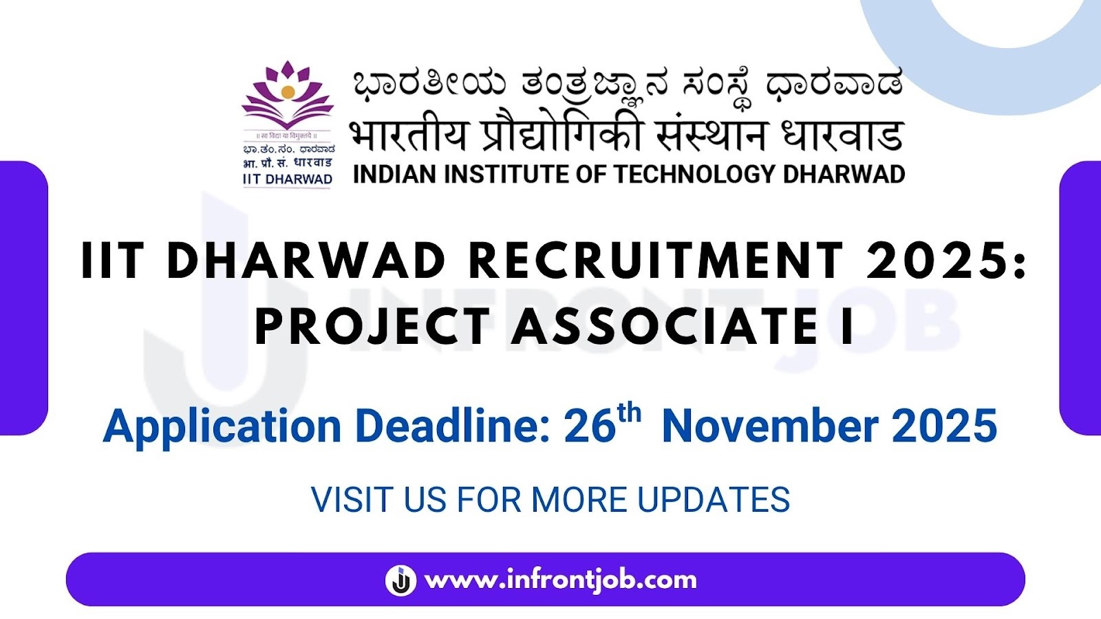 IIT Dharwad Project Associate I Recruitment 2025 – Apply Online
