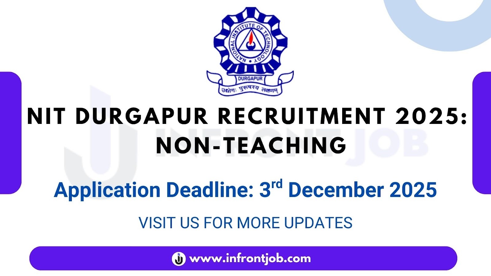 NIT Durgapur Non-Teaching Recruitment 2025 – 118 Vacancies