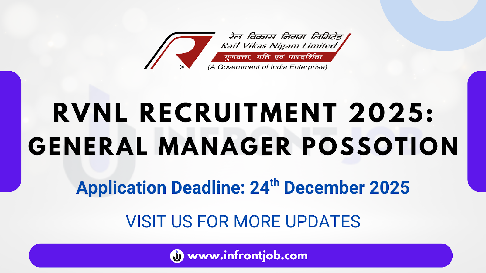 RVNL AGM JGM Civil Recruitment 2025 – Apply