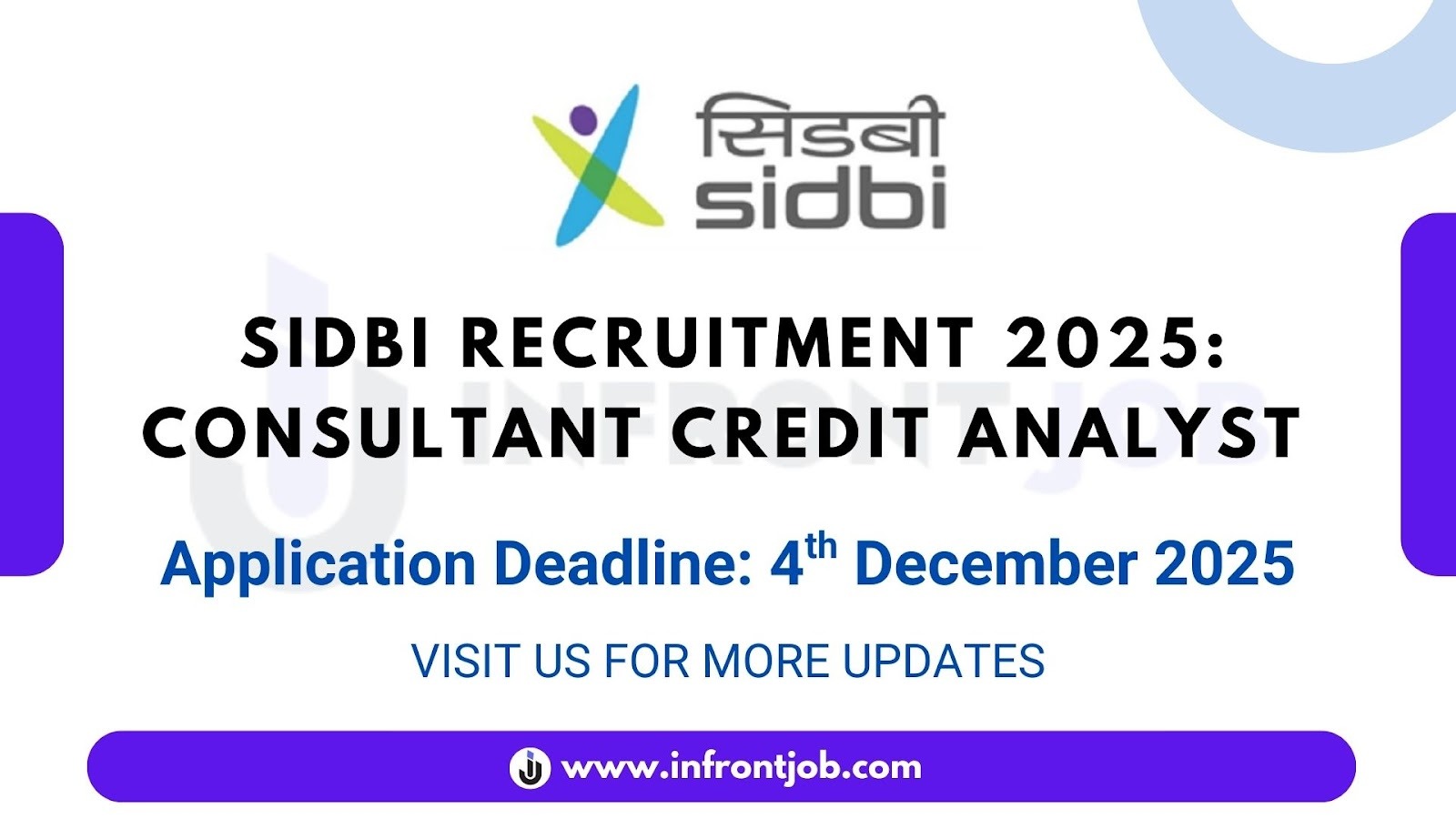 SIDBI Consultant Credit Analyst Recruitment 2025 – Apply Online
