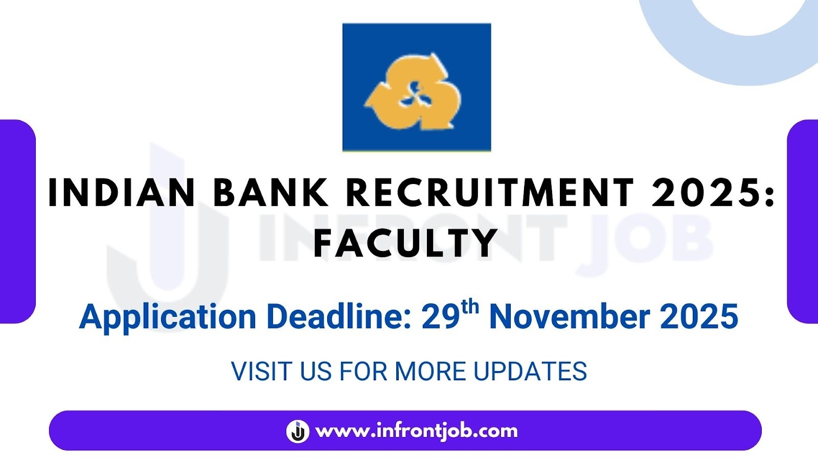 Indian Bank Faculty Recruitment 2025 – Apply Now