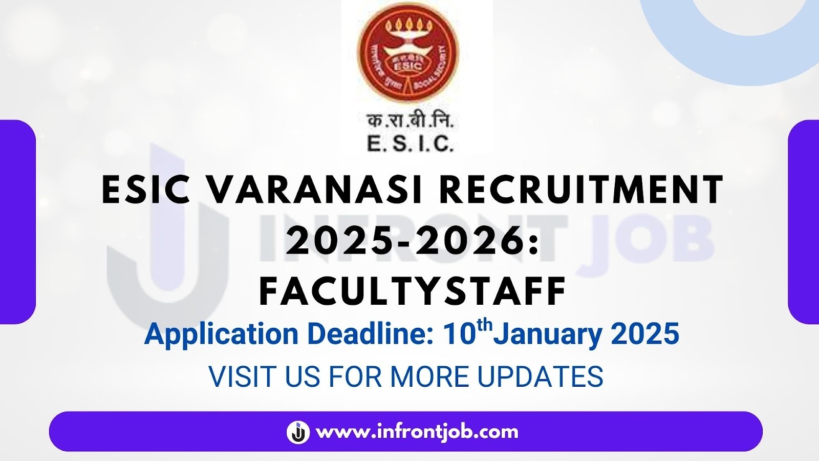 ESIC Varanasi Faculty Recruitment 2025 - 56 Vacancies