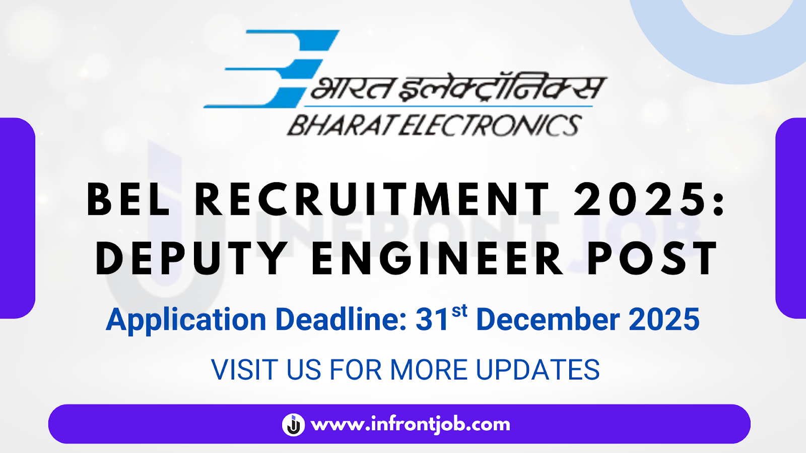 BEL Deputy Engineer Recruitment 2025 – Apply Online