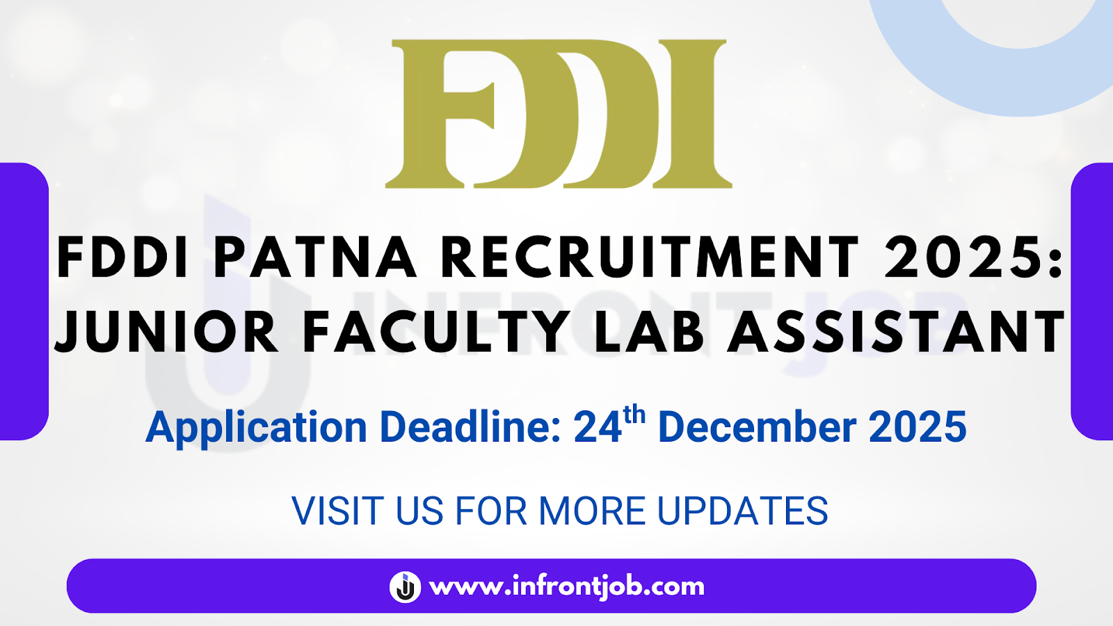 FDDI Patna Junior Faculty Lab Assistant Recruitment 2025 – Apply