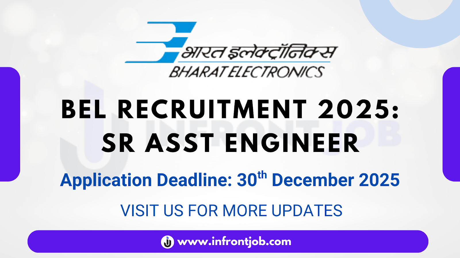 Bharat Electronics Limited Sr Asst Engineer Recruitment 2025 – Apply