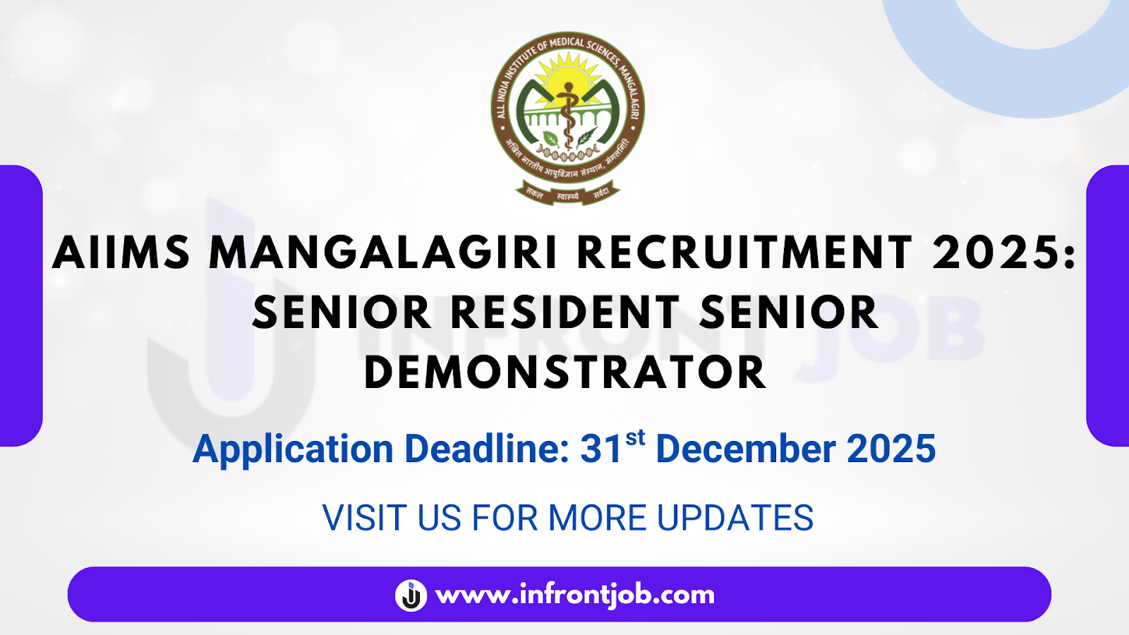 AIIMS Mangalagiri Senior Resident Senior Demonstrator Recruitment 2025 – 76 Vacancies