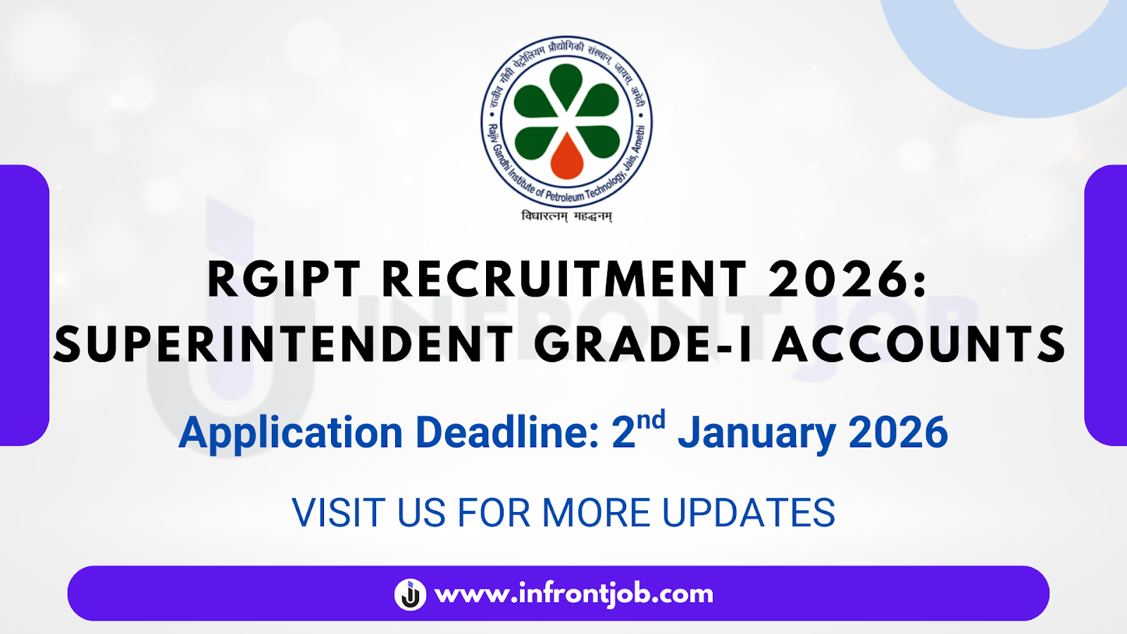 RGIPT Superintendent Grade-I Accounts Recruitment 2026 – Apply Online