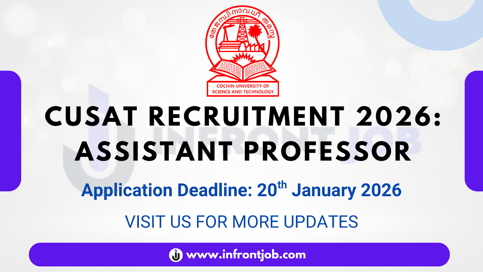 CUSAT Assistant Professor Recruitment 2026 – Apply Online