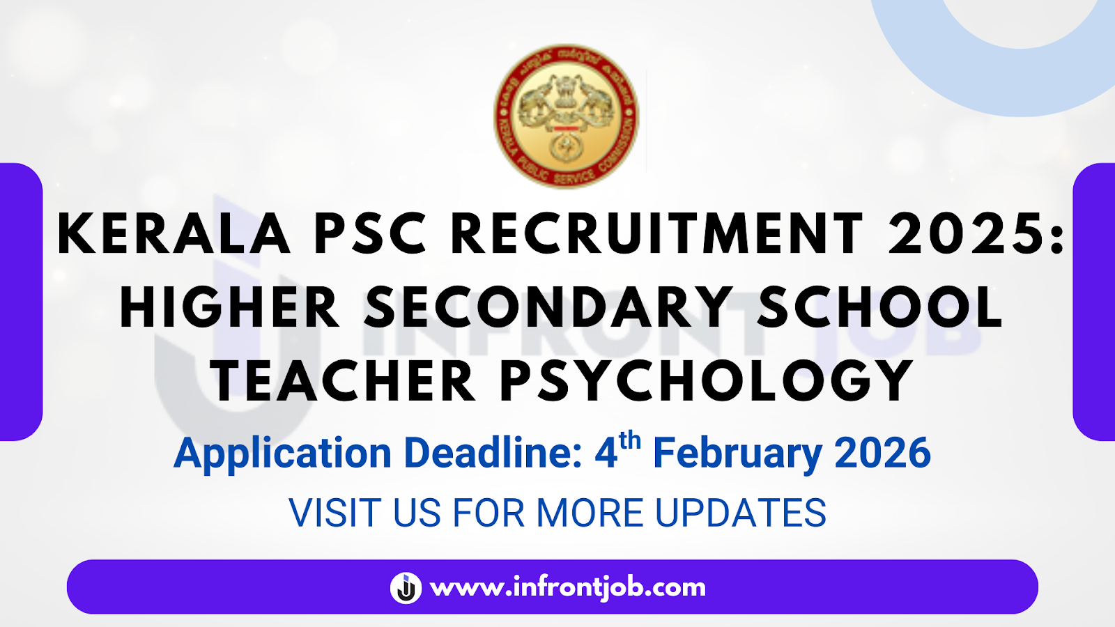 Kerala PSC Higher Secondary School Teacher Psychology Recruitment 2025 – Apply Online