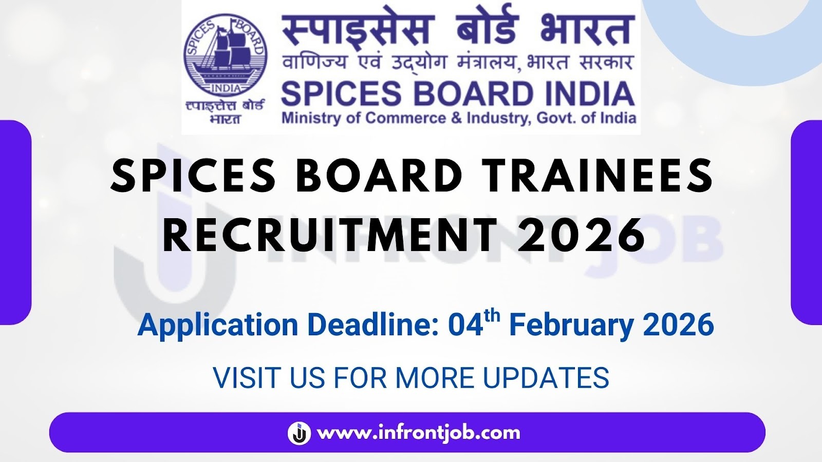 SPICES BOARD Trainees Recruitment 2026 – Apply