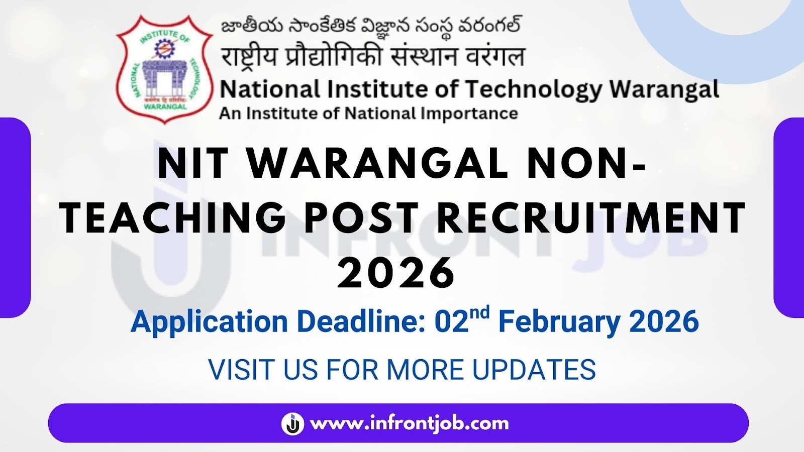 NIT Warangal Recruitment 2026 – Apply Online