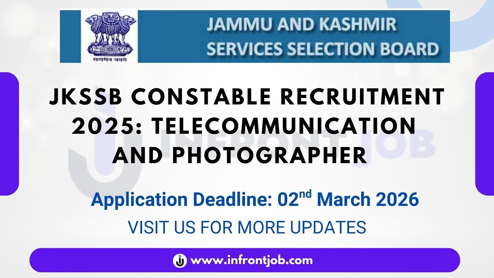 JKSSB Constable (Telecommunication and Photographer) Recruitment 2025 – Apply Online