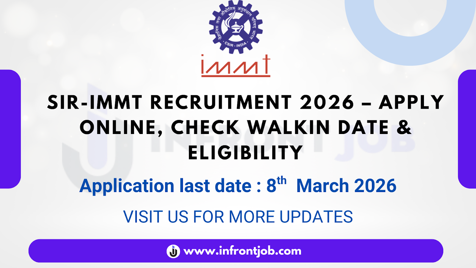 CSIR-IMMT Recruitment 2026